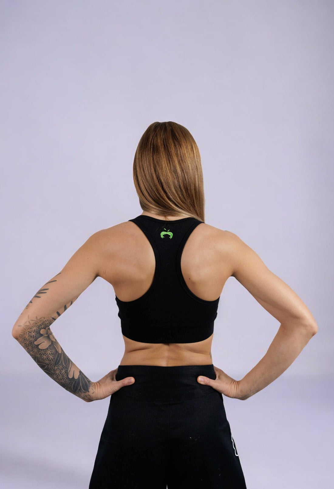 Black Racerback Sports Bra - Hemp + Bamboo